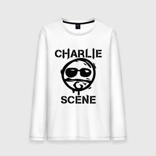 Мужской лонгслив хлопок Charlie Scene (HU), цвет белый