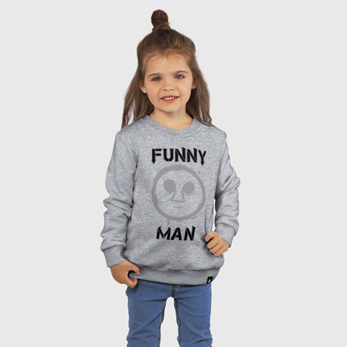 Детский свитшот хлопок Funny Man (HU), цвет меланж - фото 3