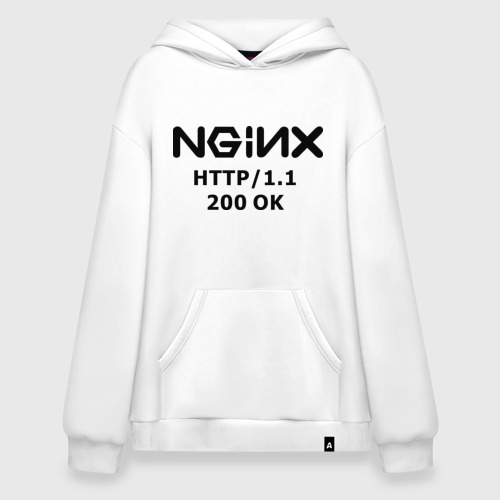 Худи SuperOversize хлопок Nginx 200 ok, цвет белый