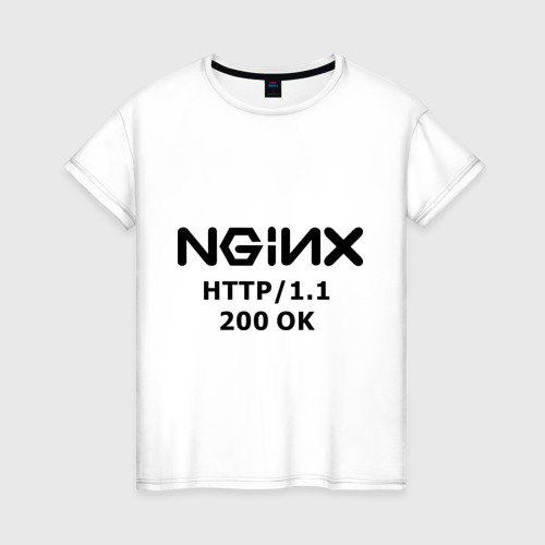 Женская футболка хлопок Nginx 200 ok, цвет белый