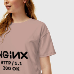Женская футболка хлопок Oversize Nginx 200 ok - фото 2