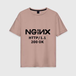Женская футболка хлопок Oversize Nginx 200 ok