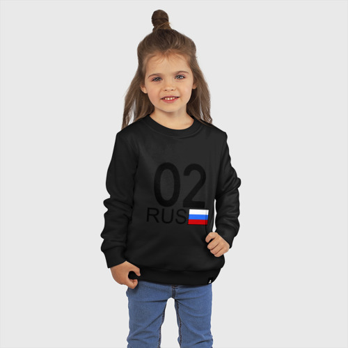 Детский свитшот хлопок Республика Башкортостан - 02, цвет черный - фото 3