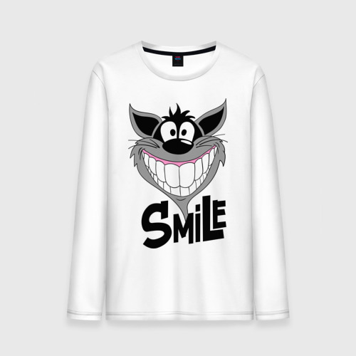 Мужской лонгслив хлопок Улыбка Smile, цвет белый