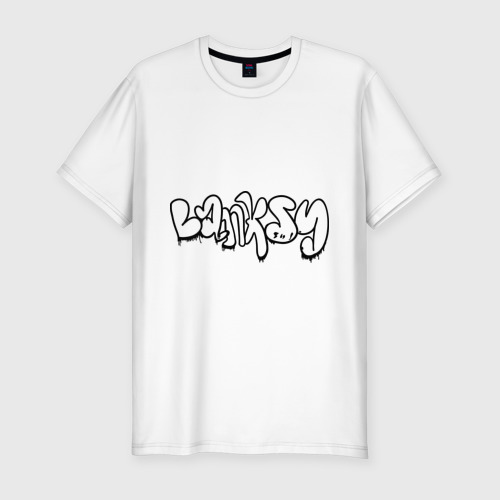 Мужская футболка хлопок Slim Banksy graffiti, цвет белый