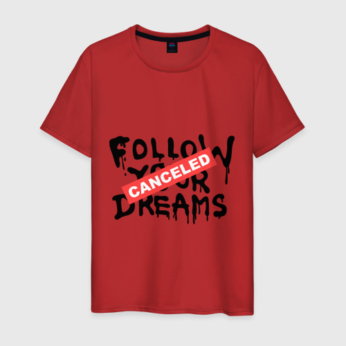 Мужская футболка хлопок Follow your Dreams, цвет красный