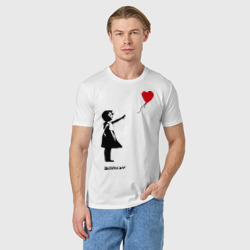 Мужская футболка хлопок Девочка с шариком-сердечком - фото 2