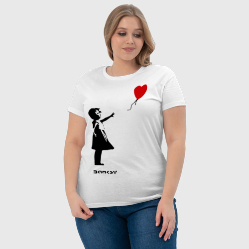 Женская футболка хлопок Девочка с шариком-сердечком - фото 6