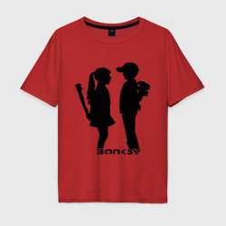 Мужская футболка хлопок Oversize Девочка и мальчик