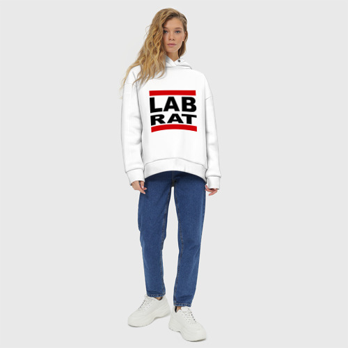 Женское худи Oversize хлопок Lab Rat, цвет белый - фото 6