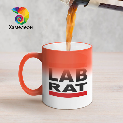 Кружка хамелеон Lab Rat, цвет белый + красный - фото 5