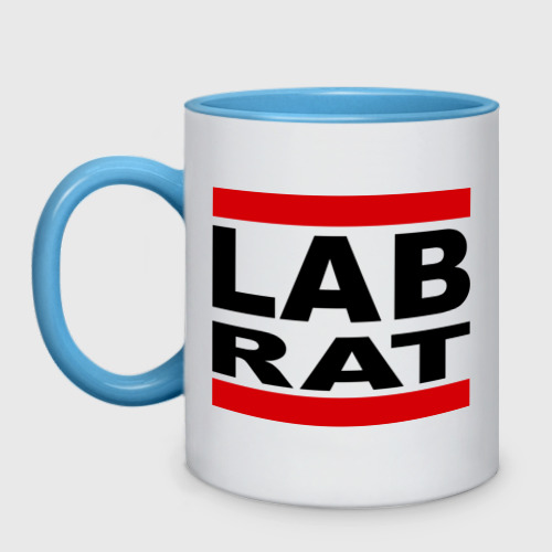 Кружка двухцветная Lab Rat, цвет белый + небесно-голубой