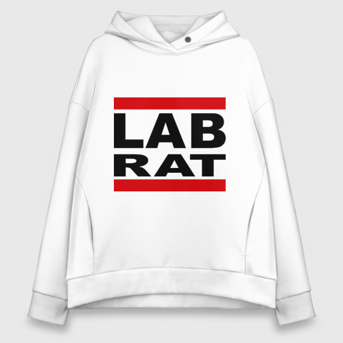 Женское худи Oversize хлопок Lab Rat, цвет белый