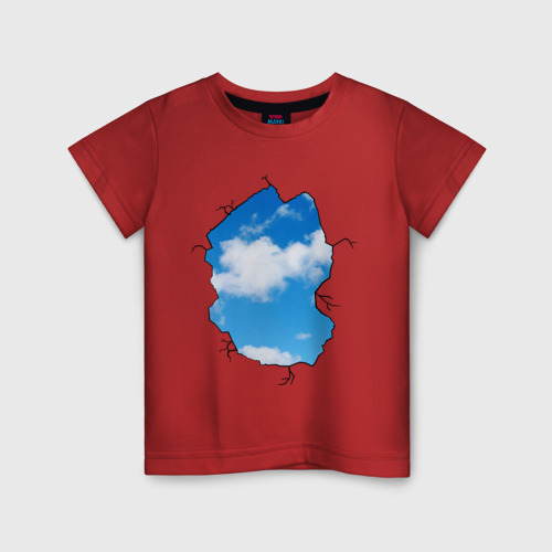 Детская футболка хлопок Небо. Бэнкси, цвет красный