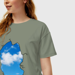 Женская футболка хлопок Oversize Небо. Бэнкси - фото 2