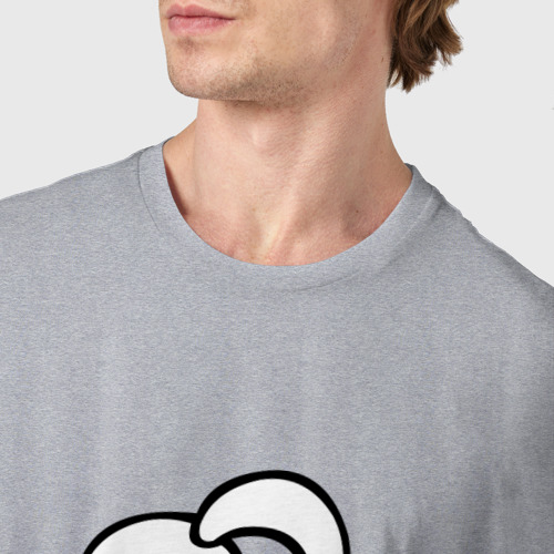 Мужская футболка хлопок Кролик Бэнкси, цвет меланж - фото 6