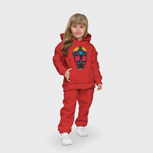 Детский костюм хлопок Oversize Skull mexica, цвет красный - фото 7