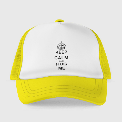 Детская кепка тракер Keep calm and hug mе, цвет желтый - фото 2