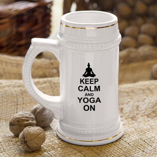 Кружка пивная Keep calm and yoga on - фото 4