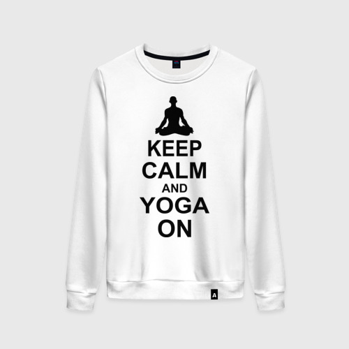 Женский свитшот хлопок Keep calm and yoga on Фото 01 Женский свитшот хлопок Keep calm and yoga on Фото 01