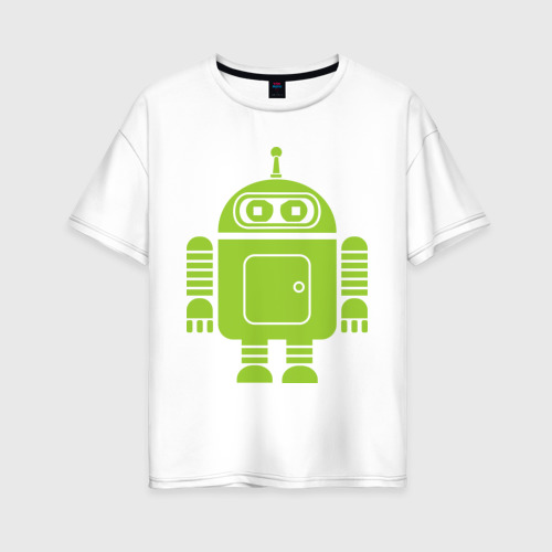 Женская футболка хлопок Oversize Android-bender., цвет белый