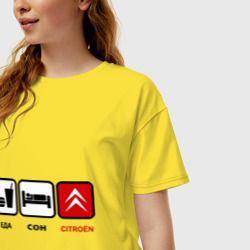 Женская футболка хлопок Oversize Главное в жизни - еда, сон,citroen - фото 2
