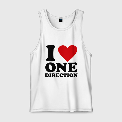 Мужская майка хлопок I love one direction, цвет белый