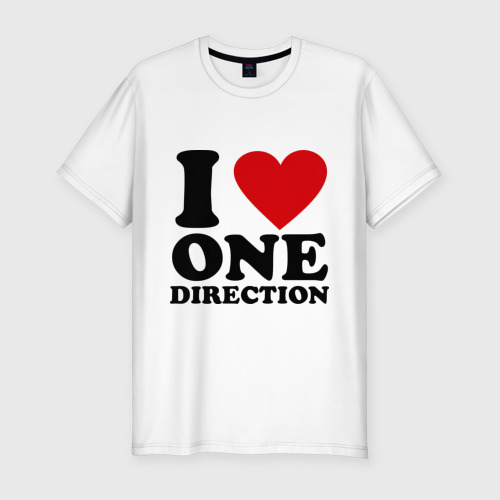 Мужская футболка хлопок Slim I love one direction, цвет белый