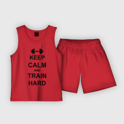 Детская пижама с шортами хлопок Keep calm and train hard