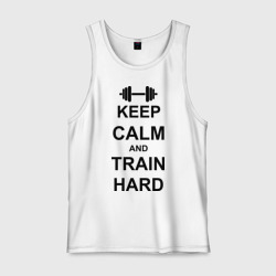 Мужская майка хлопок Keep calm and train hard