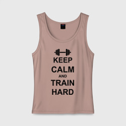 Женская майка хлопок Keep calm and train hard