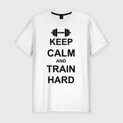 Мужская футболка хлопок Slim Keep calm and train hard