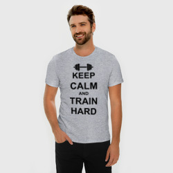 Мужская футболка хлопок Slim Keep calm and train hard - фото 2