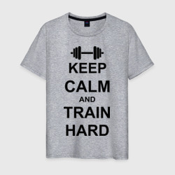 Мужская футболка хлопок Keep calm and train hard