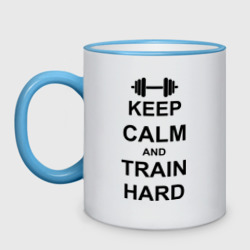 Кружка двухцветная Keep calm and train hard