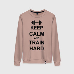 Женский свитшот хлопок Keep calm and train hard