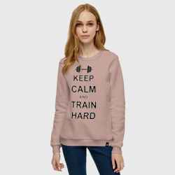 Женский свитшот хлопок Keep calm and train hard - фото 2