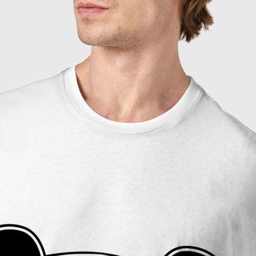 Мужская футболка хлопок Панда c узорами, цвет белый - фото 6