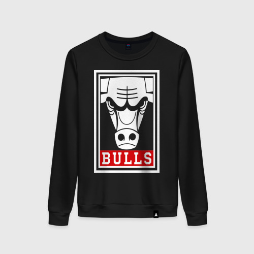 Женский свитшот хлопок Bulls, цвет черный