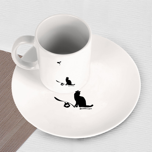 Набор: тарелка + кружка Cat and supermouse Banksy - фото 3