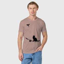 Мужская футболка хлопок Cat and supermouse Banksy - фото 2