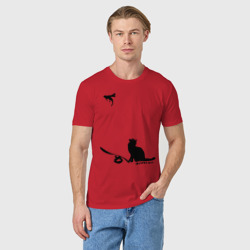 Мужская футболка хлопок Cat and supermouse Banksy - фото 2