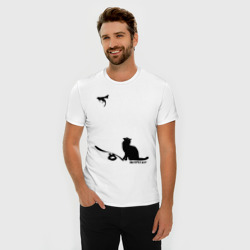 Мужская футболка хлопок Slim Cat and supermouse Banksy - фото 2