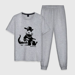 Мужская пижама хлопок Gangsta rat Banksy