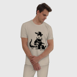 Мужская пижама хлопок Gangsta rat Banksy - фото 2