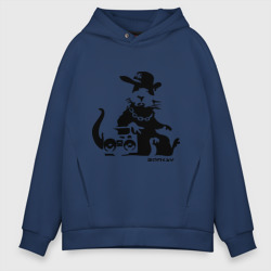 Мужское худи Oversize хлопок Gangsta rat Banksy