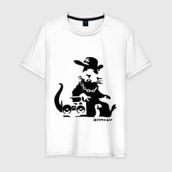 Мужская футболка хлопок Gangsta rat Banksy