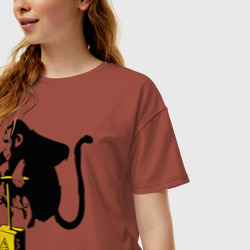 Женская футболка хлопок Oversize TNT monkey Banksy - фото 2