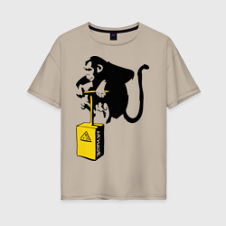 Женская футболка хлопок Oversize TNT monkey Banksy