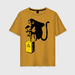 Женская футболка хлопок Oversize TNT monkey Banksy